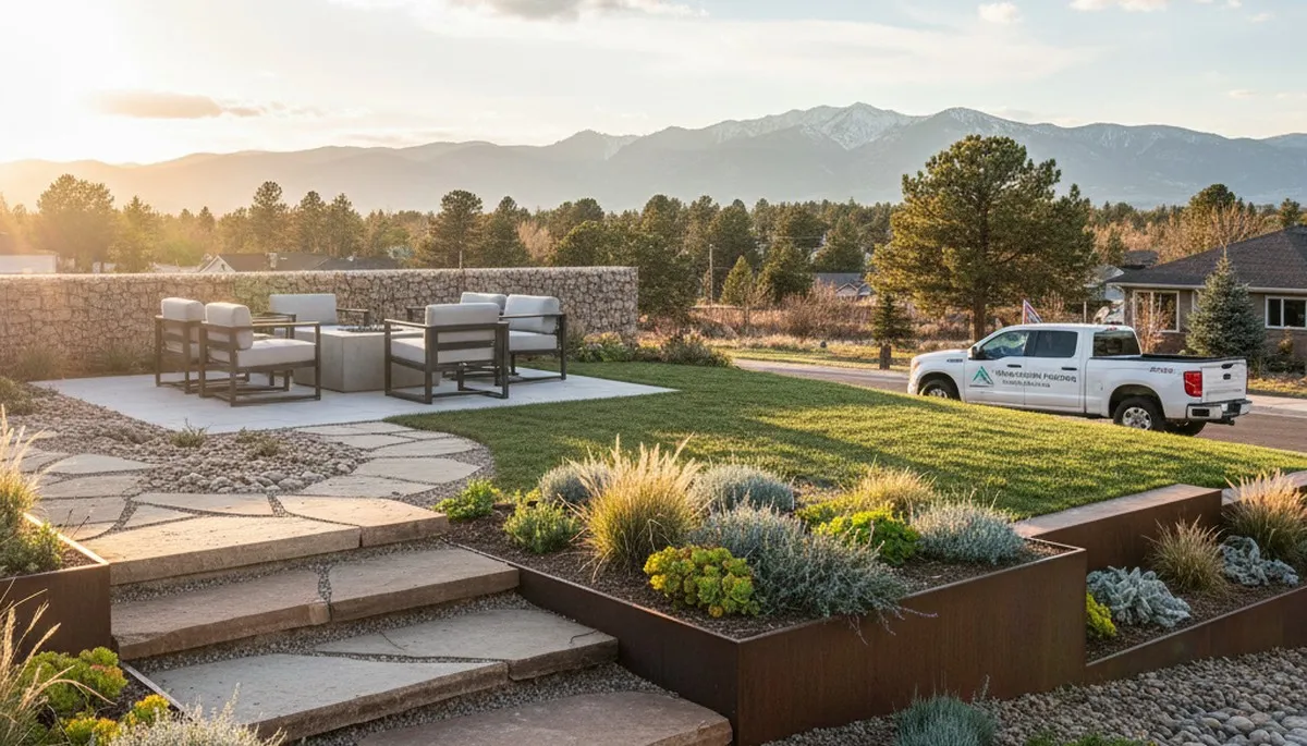 Denver, CO landscaping crew providing professional landscape design and maintenance services